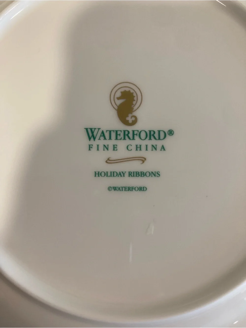 4 Salad Plates Waterford Fine China Holiday Ribbons Christmas Plates
